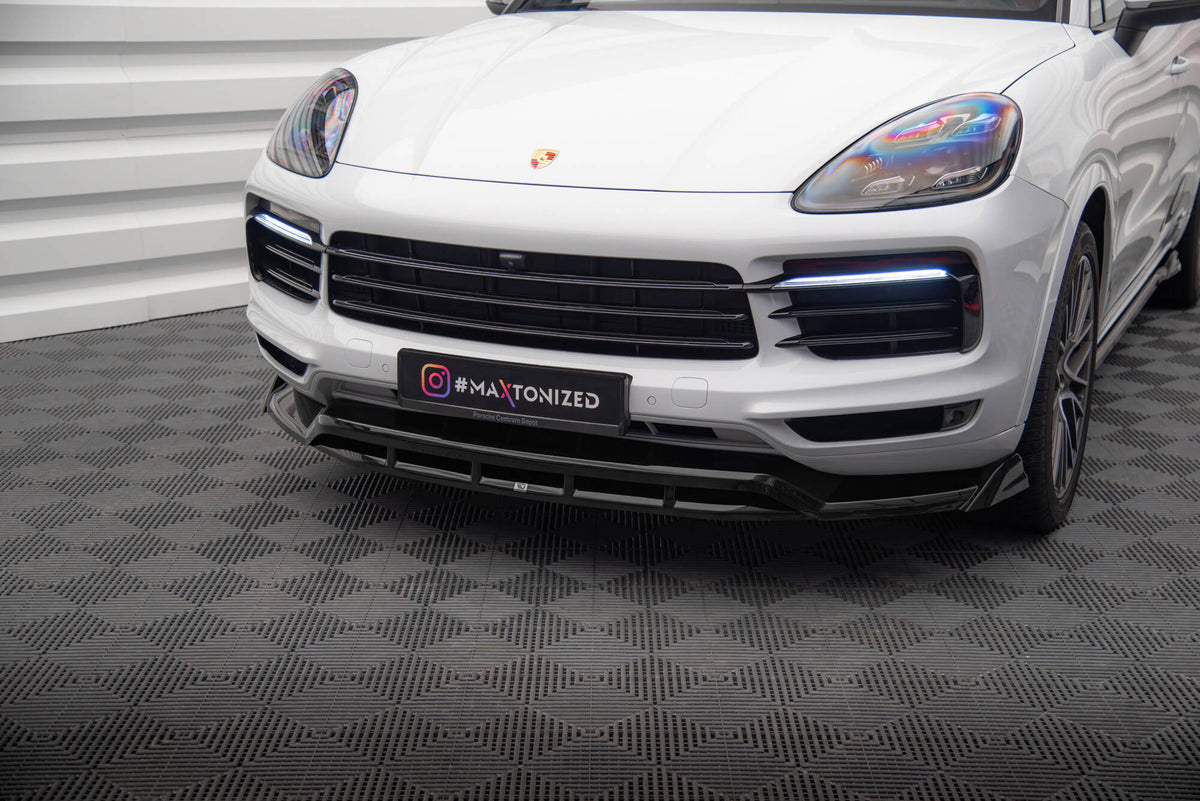 Street+ Spoilerlippe Front Ansatz passend für Porsche Cayenne Coupe / SUV Mk3 schwarz Hochglanz – Ansicht 3