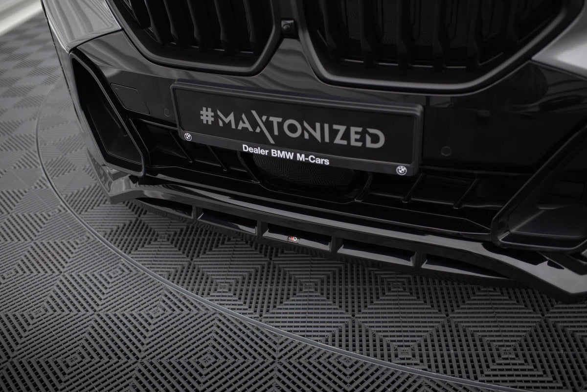 Street+ Spoilerlippe Front Ansatz V.1 passend für BMW X6 M-Paket G06 Facelift schwarz Hochglanz – Ansicht 4