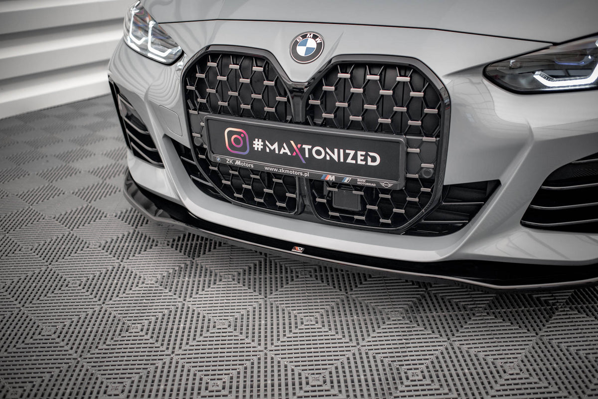 Street+ Spoilerlippe Front Ansatz V.1 passend für BMW 4er / i4 Gran Coupe M-Paket / M440i G26 schwarz Hochglanz – Ansicht 3