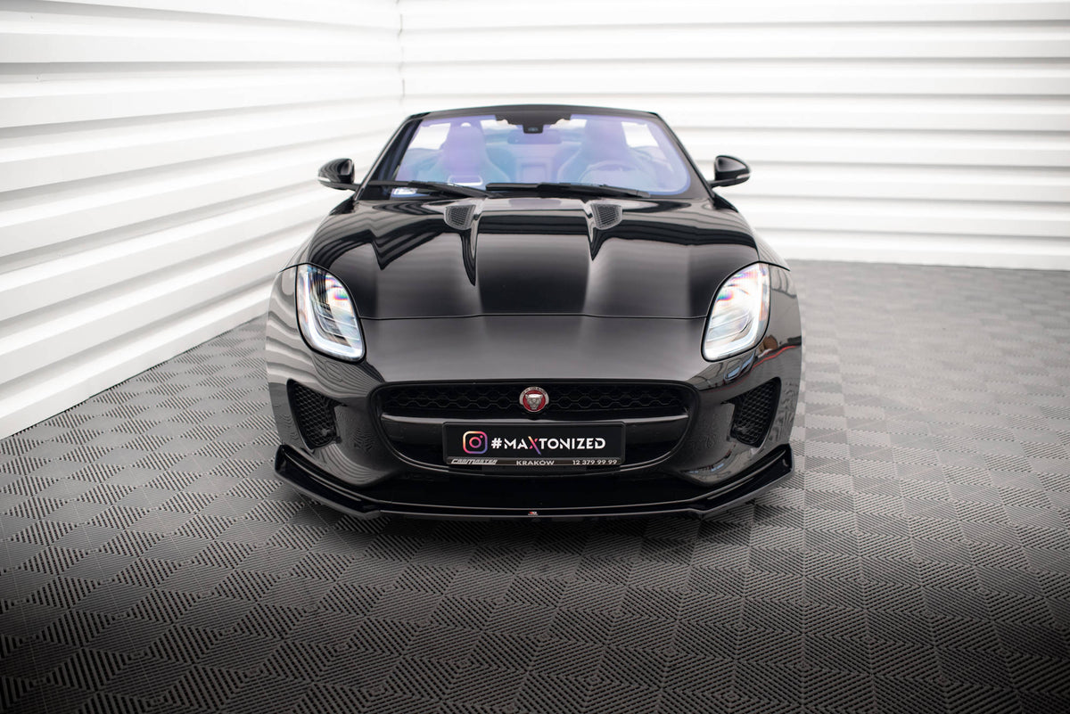 Street+ Spoilerlippe Front Ansatz V.2 passend für Jaguar F-Type X152 Facelift schwarz Hochglanz – Ansicht 1