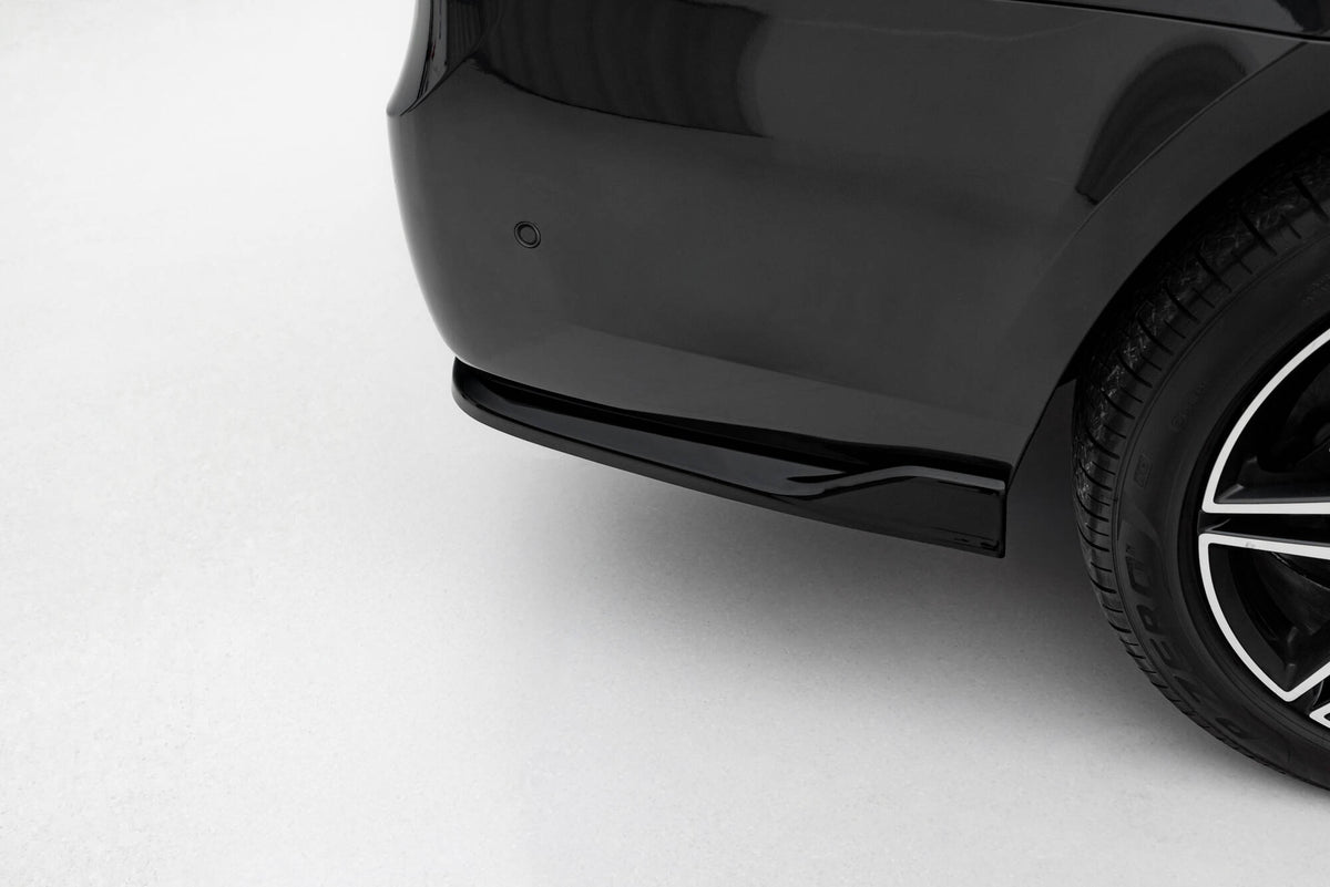 Heck Ansatz Flaps Diffusor V.3 passend für Mercedes-Benz V-Klasse AMG-Line W447 Facelift  schwarz Hochglanz – Ansicht 4