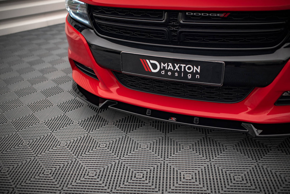 Street+ Spoilerlippe Front Ansatz V.1 passend für Dodge Charger RT Mk7 Facelift schwarz Hochglanz – Ansicht 3