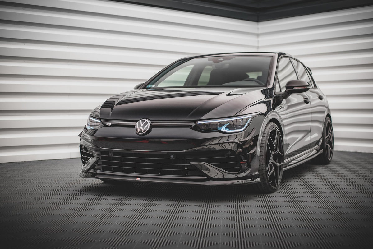 Street+ Spoilerlippe Front Ansatz V.5 passend für VW Golf R Hatchback / Variant  Mk8 schwarz Hochglanz – Ansicht 3