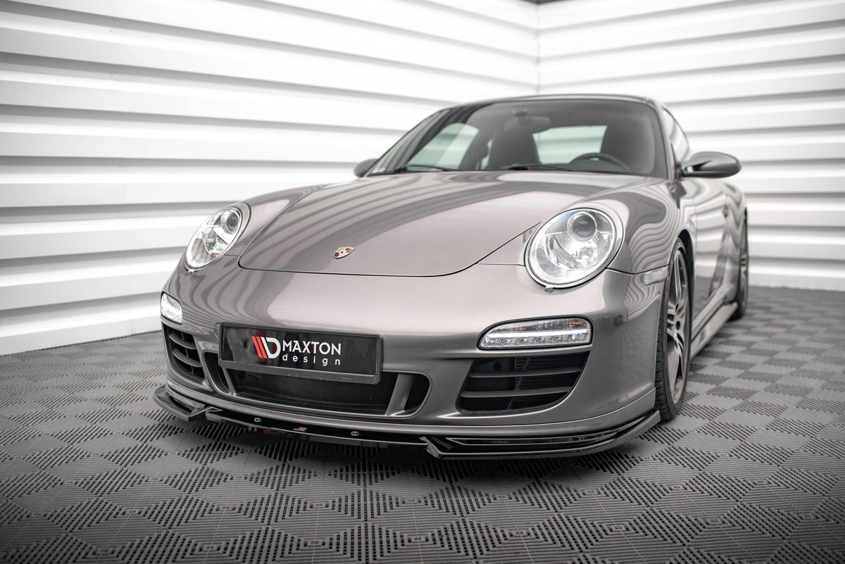Street+ Spoilerlippe Front Ansatz V.2 passend für Porsche 911 Carrera GTS 997 Facelift schwarz Hochglanz – Ansicht 4
