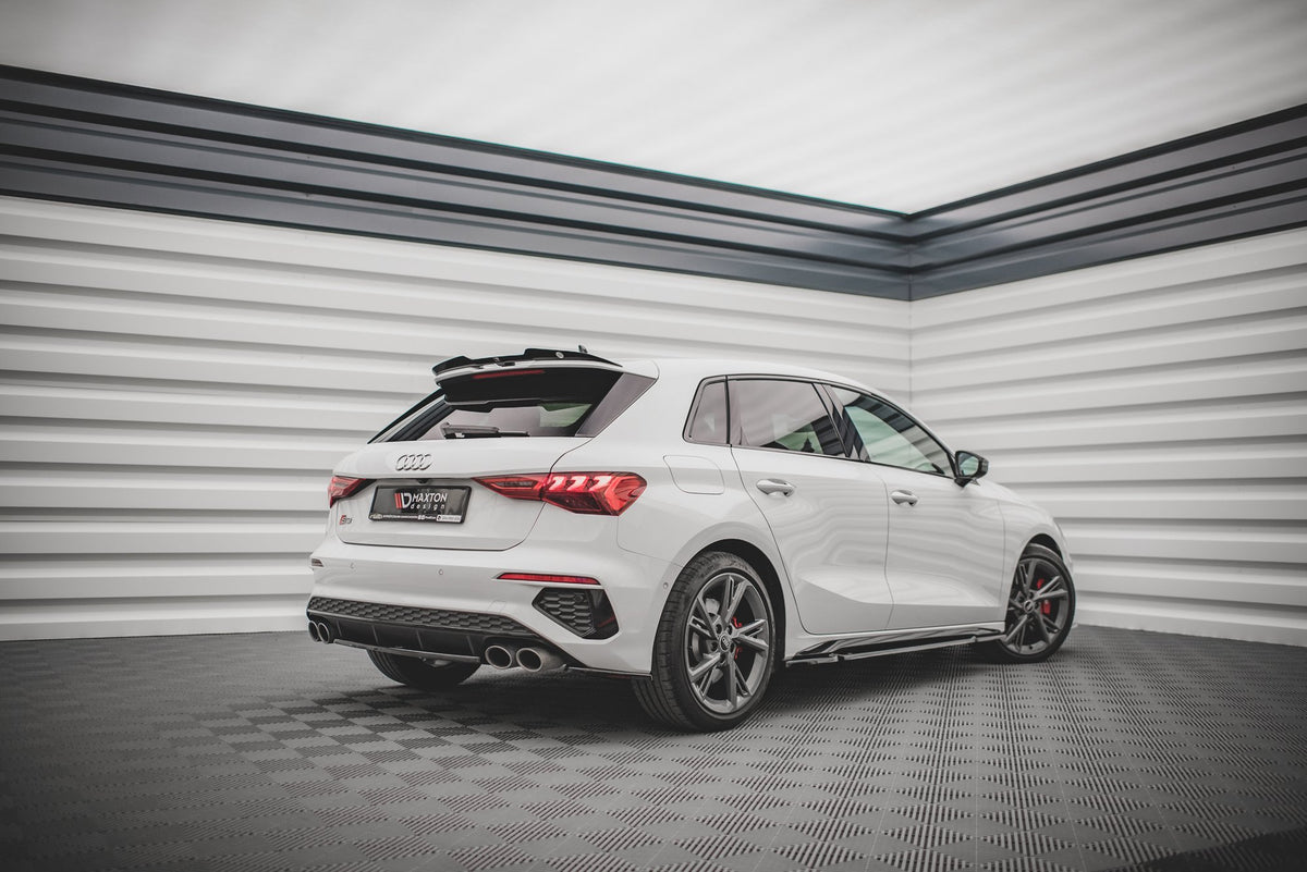 Street+ Seitenschweller Leisten passend für V.1 passend für Audi S3 / A3 S-Line Sportback / Limousine 8Y / 8Y Facelift schwarz Hochglanz – Ansicht 4