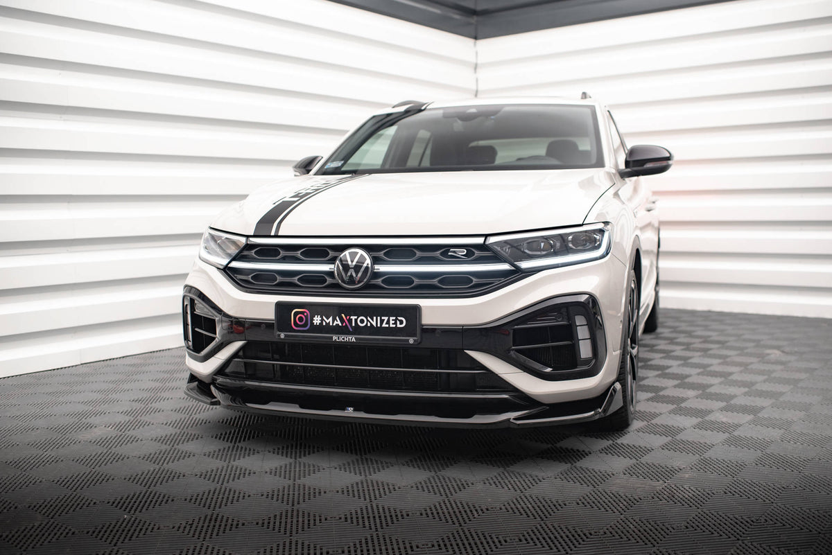 Street+ Spoilerlippe Front Ansatz V.2 passend für VW T-Roc R / R-Line Mk1 Facelift schwarz Hochglanz – Ansicht 4