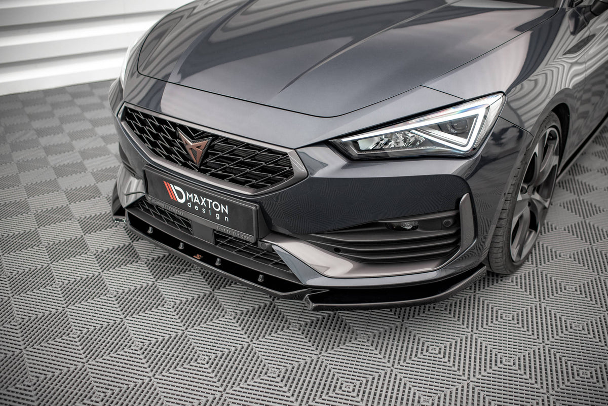 Street+ Spoilerlippe Front Ansatz V.3 passend für Cupra Leon Mk1 schwarz Hochglanz – Ansicht 3