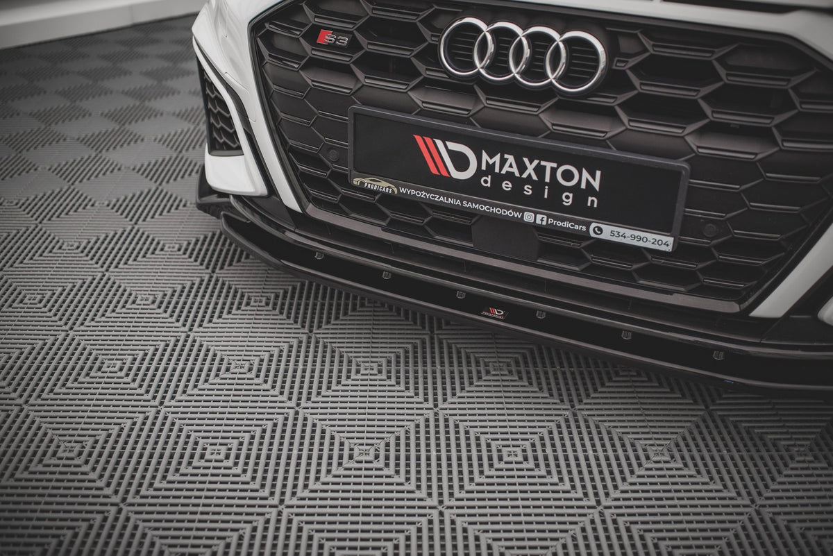 Street+ Spoilerlippe Front Ansatz V.2 passend für Audi S3 / A3 S-Line 8Y schwarz Hochglanz – Ansicht 3