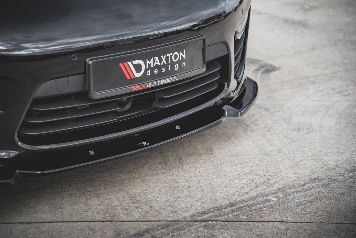 Street+ Spoilerlippe Front Ansatz V.1 passend für Porsche Panamera Turbo 970 Facelift schwarz Hochglanz – Ansicht 5