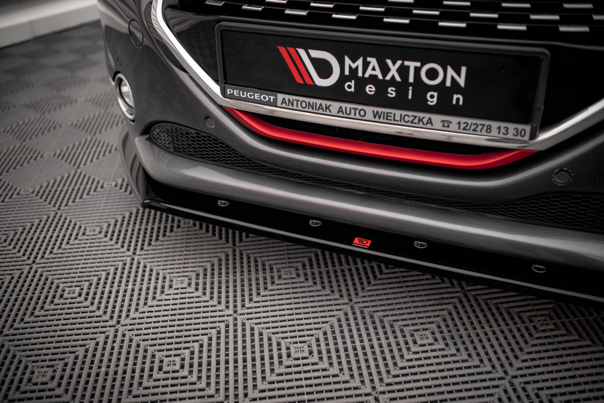 Street+ Spoilerlippe Front Ansatz V.1 passend für Peugeot 208 GTi Mk1 schwarz Hochglanz – Ansicht 3