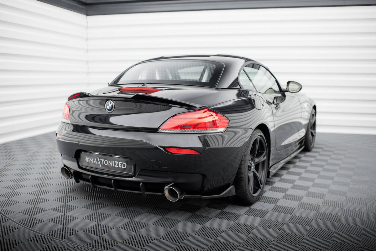 Heck Ansatz Flaps Diffusor passend für BMW Z4 M-Paket E89 Facelift schwarz Hochglanz – Ansicht 1