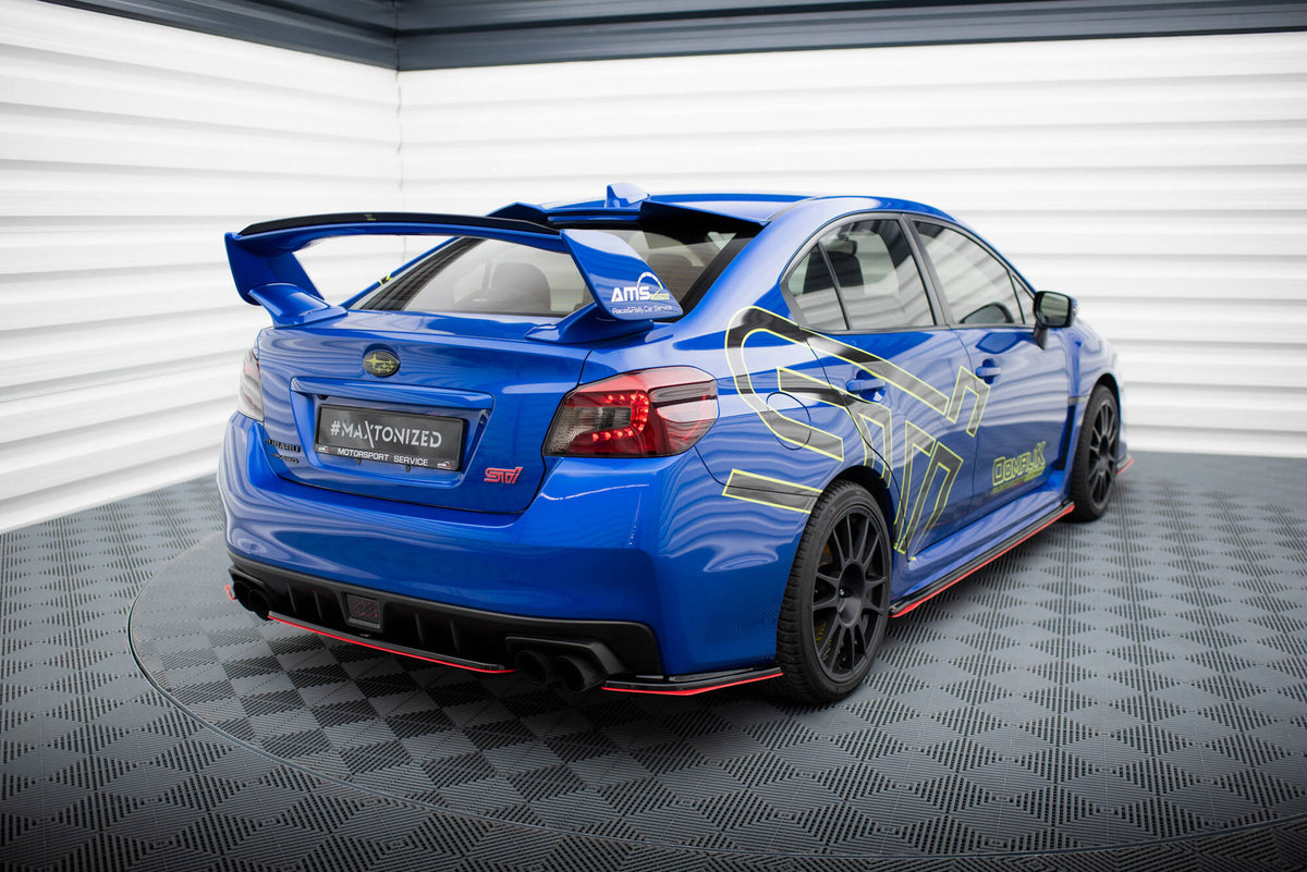 Heck Ansatz Flaps Diffusor V.2 passend für SUBARU WRX STI schwarz Hochglanz – Ansicht 1