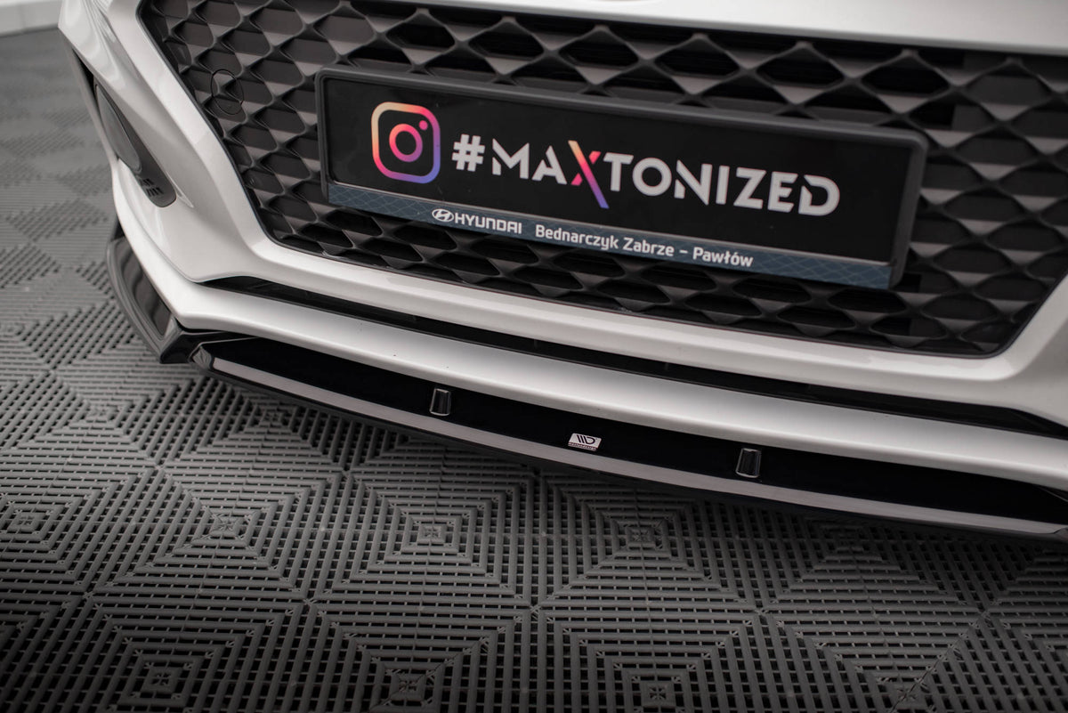 Street+ Spoilerlippe Front Ansatz V.2 passend für Hyundai I20 Mk2 Facelift schwarz Hochglanz – Ansicht 3