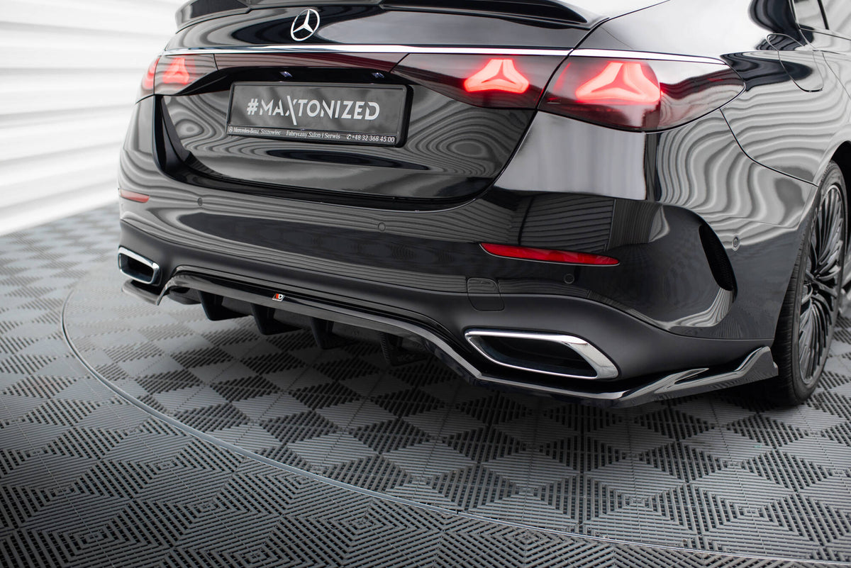 Street+ Mittlerer Diffusor RACE passend für Mercedes-Benz E AMG-Line Limousine / Kombi W214 schwarz Hochglanz – Ansicht 5