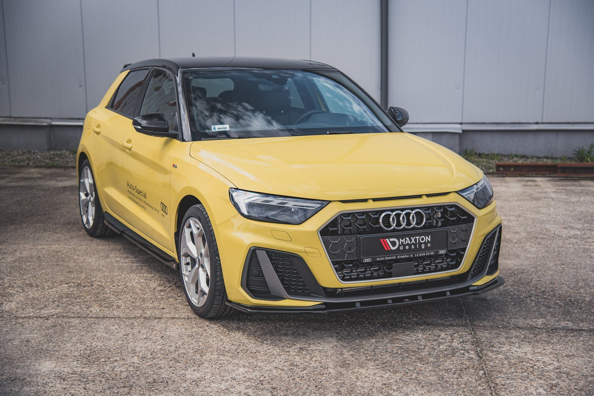 Street+ Spoilerlippe Front Ansatz V.1 passend für Audi A1 S-Line GB schwarz Hochglanz – Ansicht 1