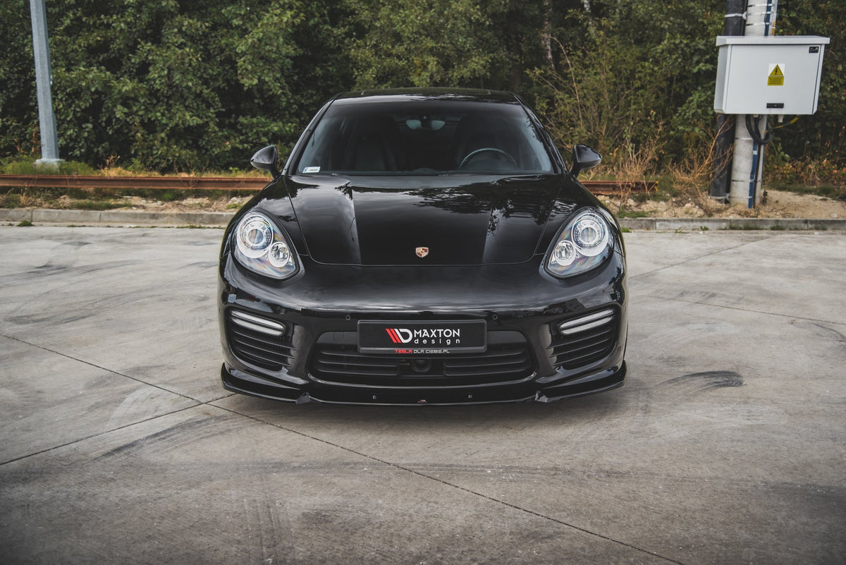 Street+ Spoilerlippe Front Ansatz V.1 passend für Porsche Panamera Turbo 970 Facelift schwarz Hochglanz – Ansicht 3