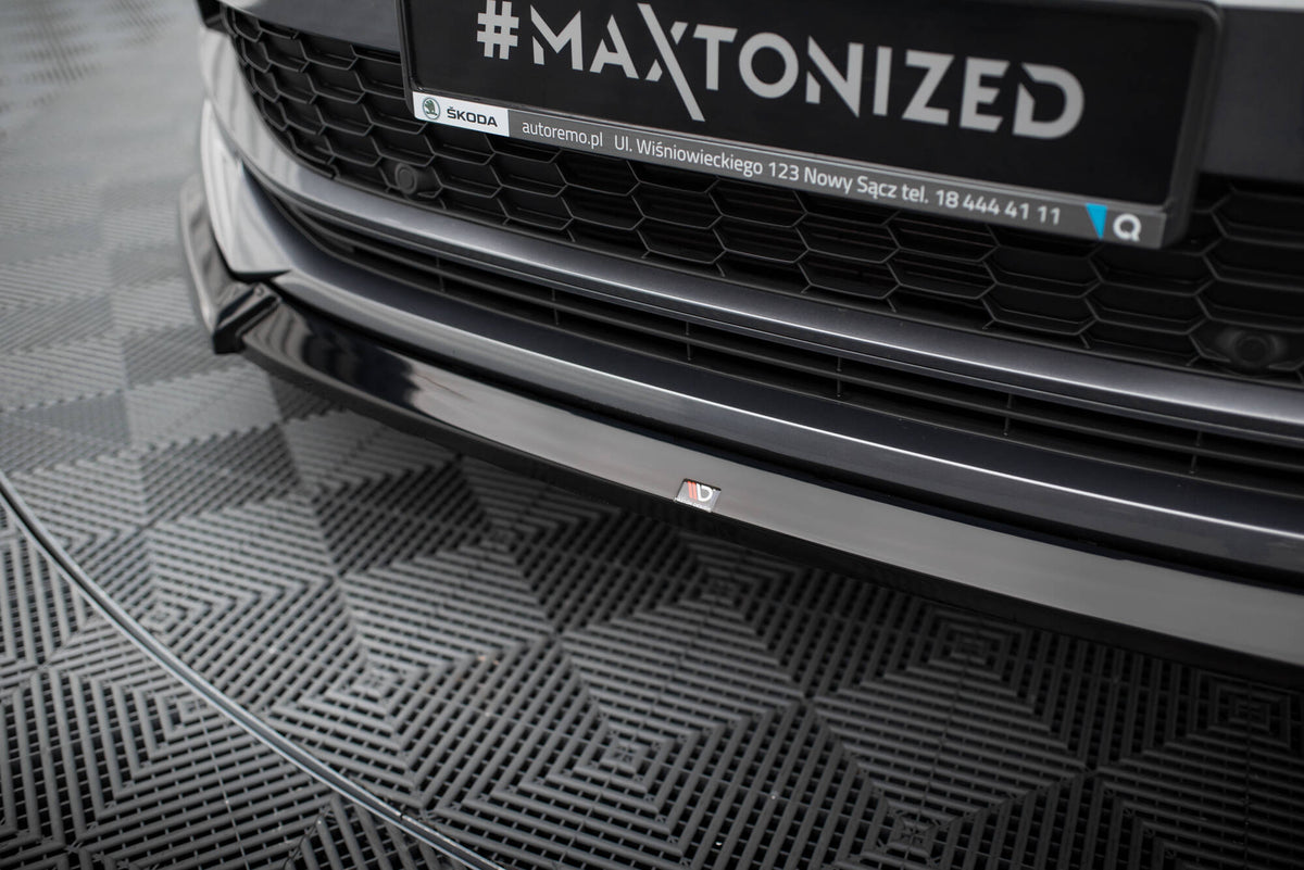Street+ Spoilerlippe Front Ansatz V.1 passend für Skoda Kodiaq Sportline Mk1 Facelift schwarz Hochglanz – Ansicht 4