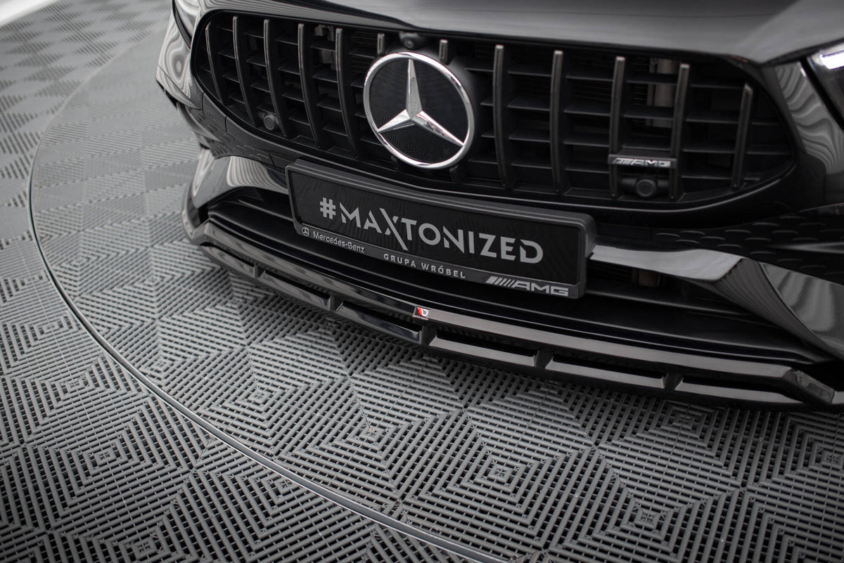 Street+ Spoilerlippe Front Ansatz passend für Mercedes-AMG A35 / A  AMG-Line W177 Facelift schwarz Hochglanz – Ansicht 4