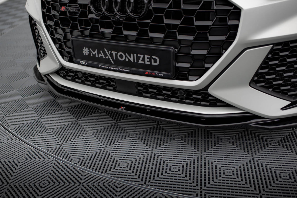 Street+ Spoilerlippe Front Ansatz V.2 passend für Audi RSQ3 Sportback / SUV F3 schwarz Hochglanz – Ansicht 4