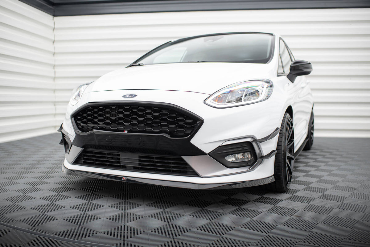 Street+ Spoilerlippe Front Ansatz V.6 passend für Ford Fiesta Mk8 ST / ST-Line schwarz Hochglanz – Ansicht 4