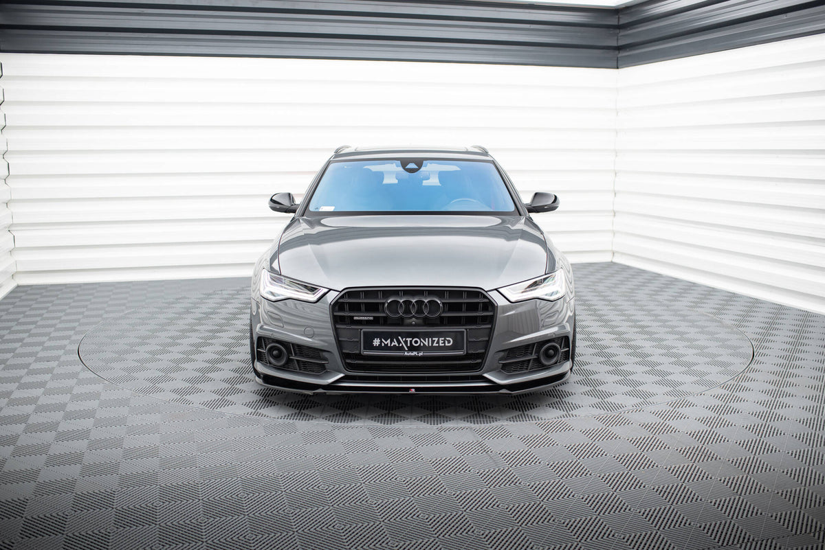 Street+ Spoilerlippe Front Ansatz V.1 passend für Audi A6 / A6 C7 S-line/ S6 C7 Facelift schwarz Hochglanz – Ansicht 1