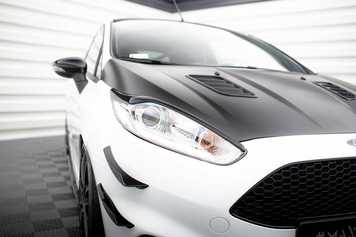 Scheinwerfer Blenden Böser Blick V.2 passend für Ford Fiesta ST / ST-Line / Standard Mk7 FL schwarz Hochglanz – Ansicht 6