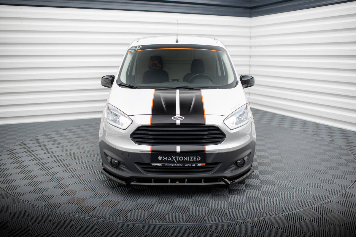 Street+ Spoilerlippe Front Ansatz passend für Ford Transit Courier Mk1 schwarz Hochglanz – Ansicht 1