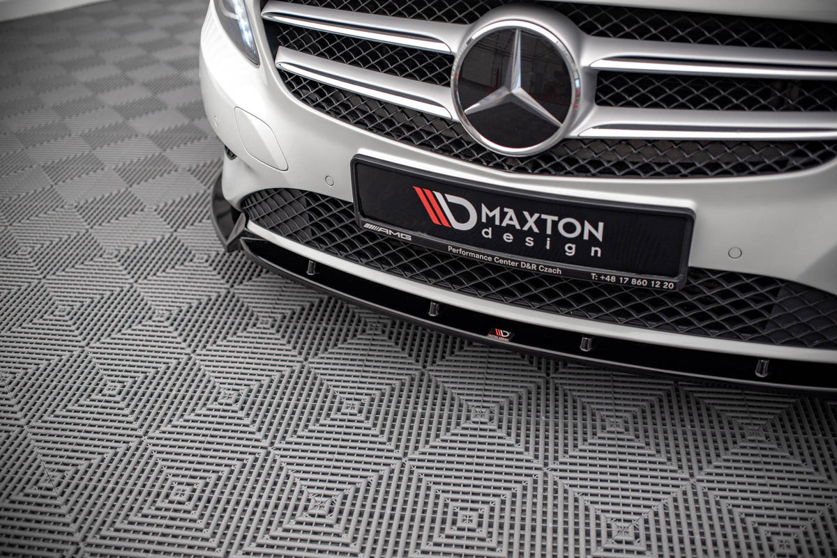 Street+ Spoilerlippe Front Ansatz V.1 passend für Mercedes-Benz A W176 schwarz Hochglanz – Ansicht 4