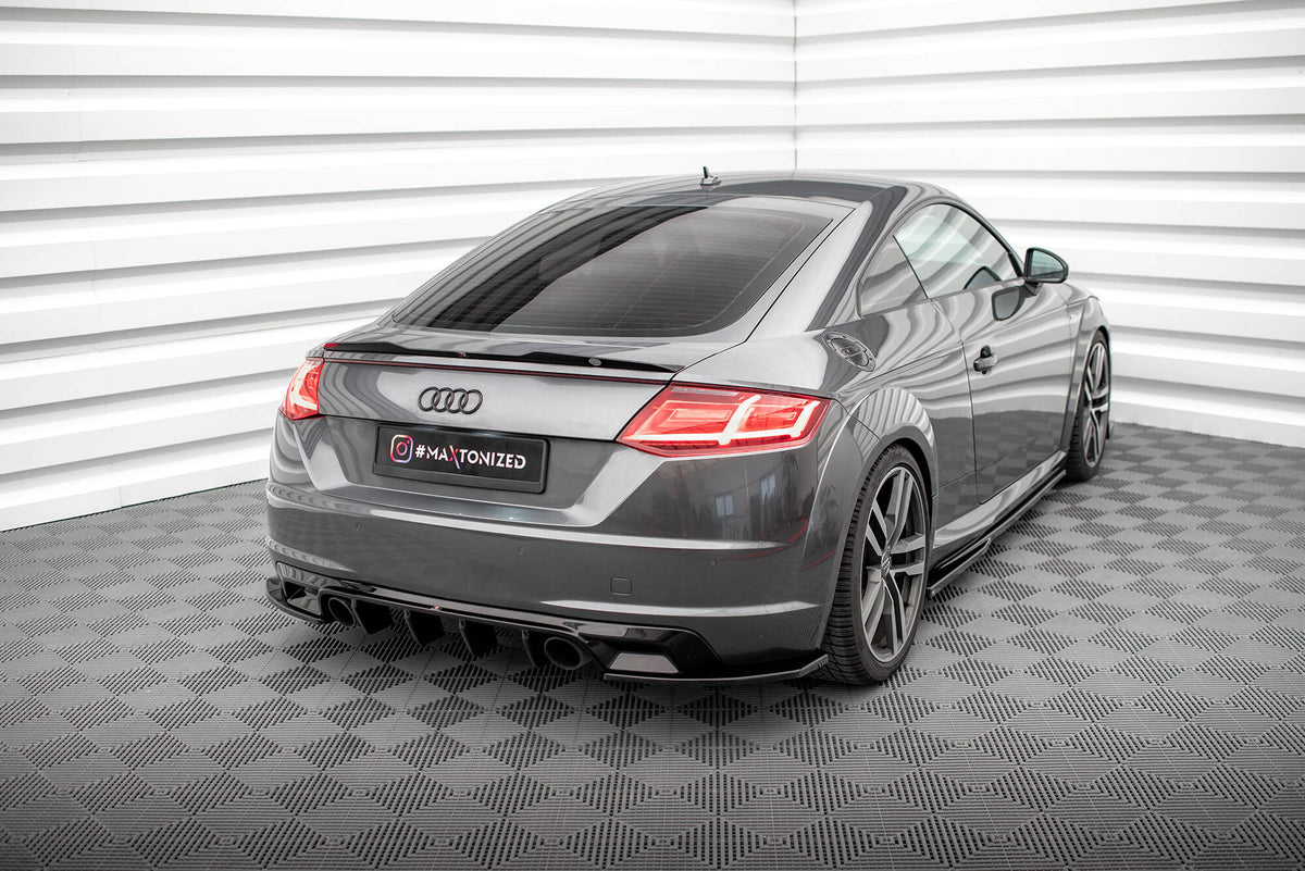 Heck Ansatz Flaps Diffusor V.2 passend für Audi TT S-Line 8S schwarz Hochglanz – Ansicht 3