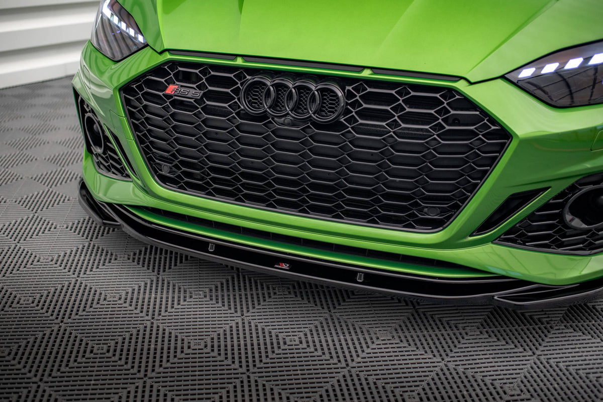 Street+ Spoilerlippe Front Ansatz V.3 passend für Audi RS5 F5 Facelift schwarz Hochglanz – Ansicht 3