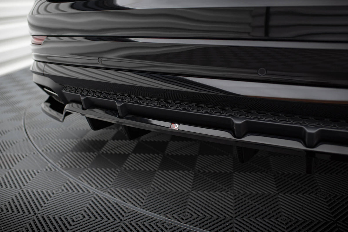 Street+ Mittlerer Diffusor RACE passend für V.1 Audi SQ8 / Q8 S-Line Mk1 Facelift schwarz Hochglanz – Ansicht 3