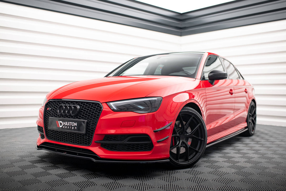 Street+ Spoilerlippe Front Ansatz V.2 passend für Audi S3 / A3 S-Line 8V Limousine / Cabrio schwarz Hochglanz – Ansicht 6