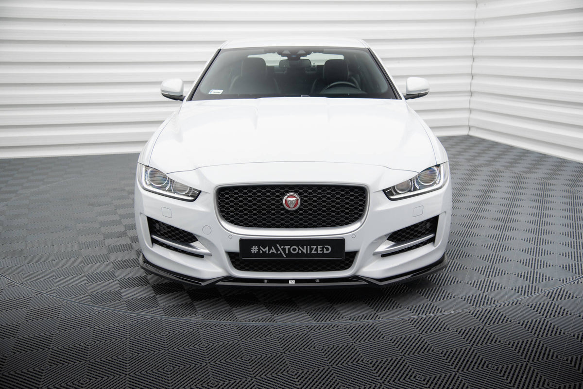 Street+ Spoilerlippe Front Ansatz V.2 passend für Jaguar XE R-Sport X760 schwarz Hochglanz – Ansicht 1