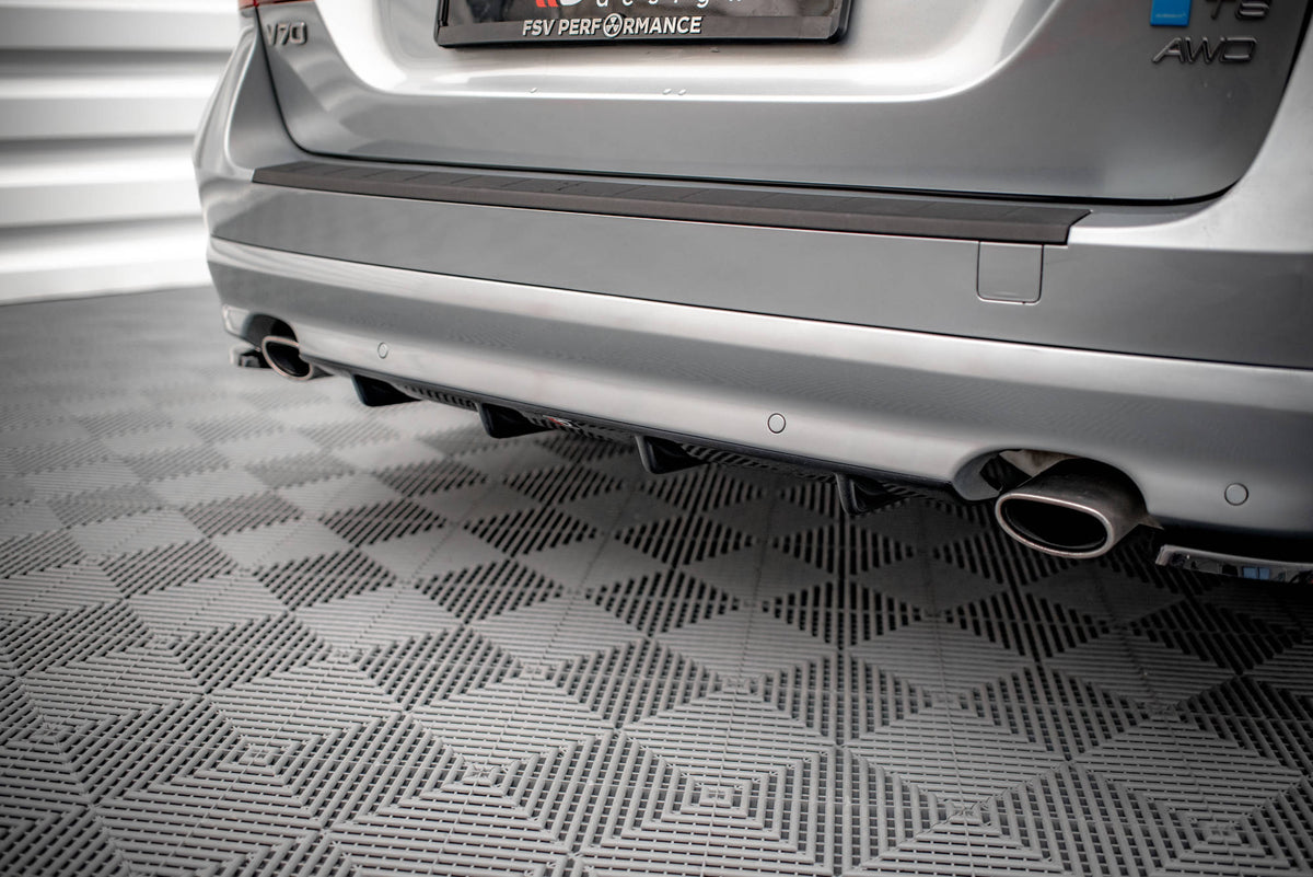 Diffusor Heck Ansatz passend für Volvo V70 Mk3 schwarz Hochglanz – Ansicht 1