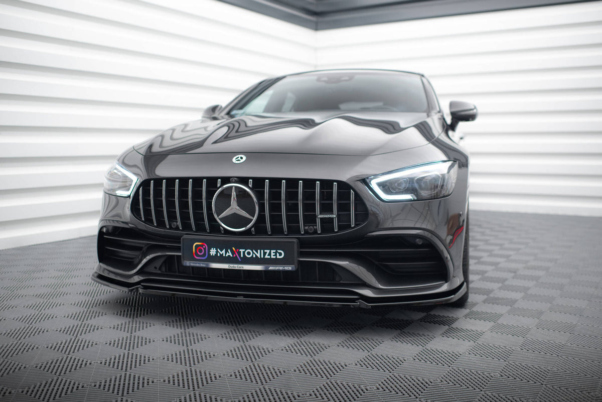 Street+ Spoilerlippe Front Ansatz V.2 passend für Mercedes-AMG GT 53 4-Door Coupe X290 schwarz Hochglanz – Ansicht 3