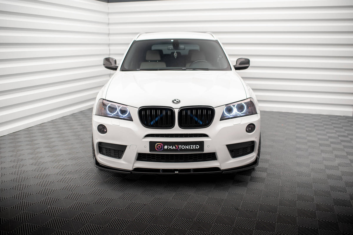 Street+ Spoilerlippe Front Ansatz passend für BMW X3 M-Paket F25 schwarz Hochglanz – Ansicht 1