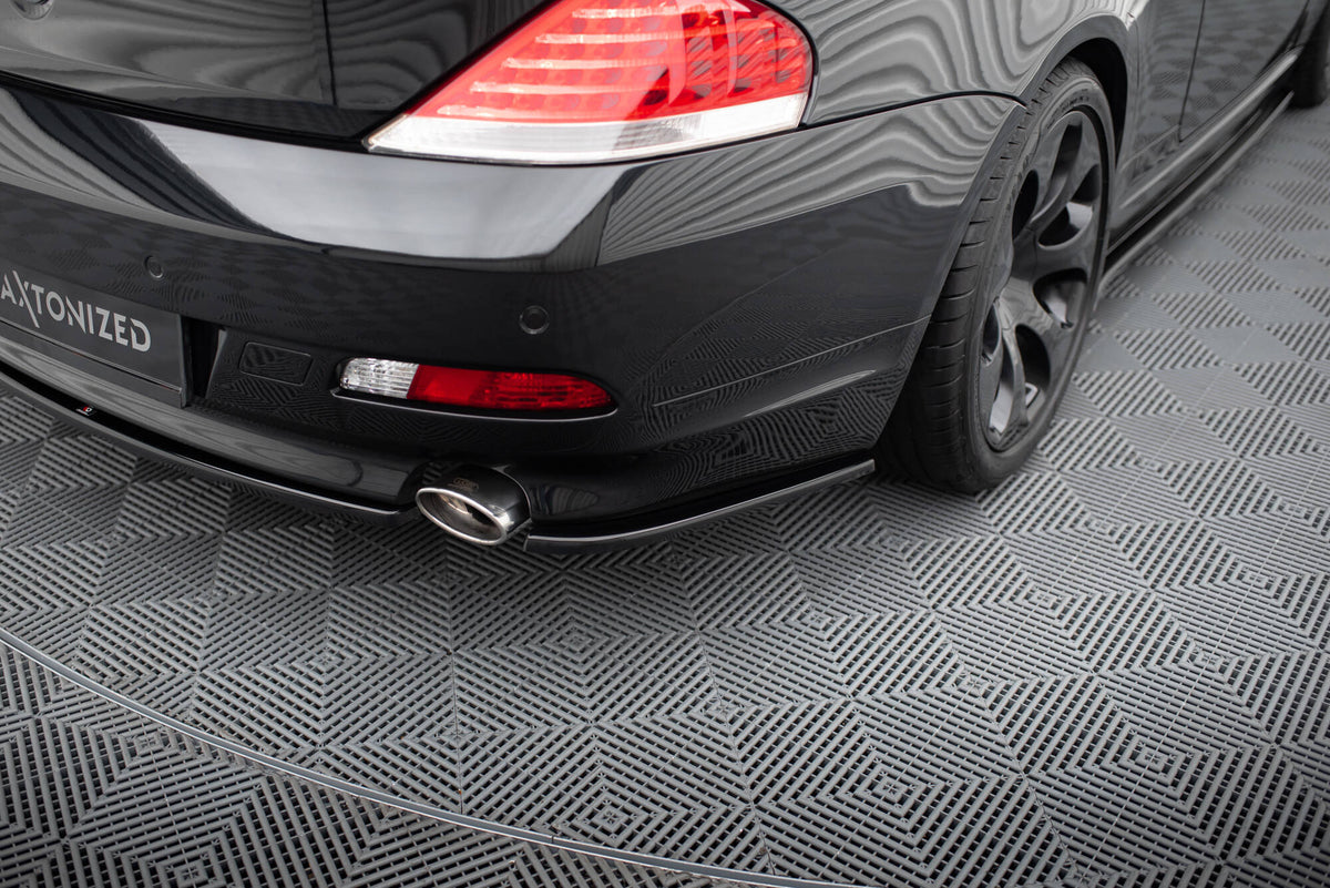 Heck Ansatz Flaps Diffusor passend für BMW 6er Coupe E63 / Cabrio E64  schwarz Hochglanz – Ansicht 3