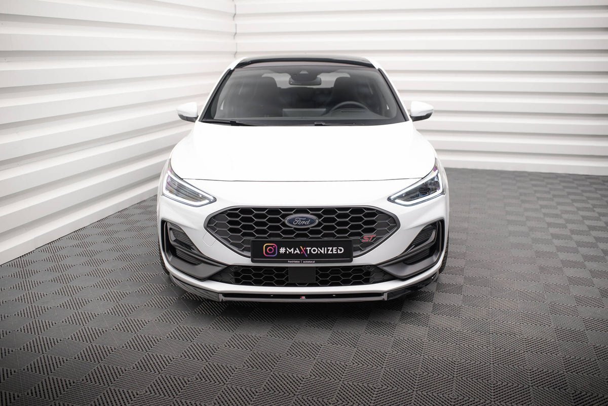 Street+ Spoilerlippe Front Ansatz V.2 passend für Ford Focus ST / ST-Line Mk4 Facelift schwarz Hochglanz – Ansicht 1