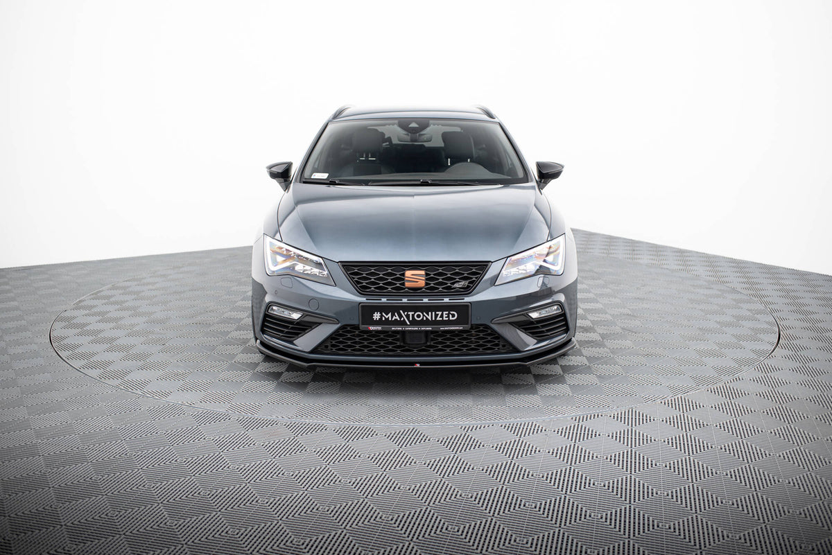 Street+ Spoilerlippe Front Ansatz V.4 passend für Seat Leon Cupra / FR Mk3 FL schwarz Hochglanz – Ansicht 1