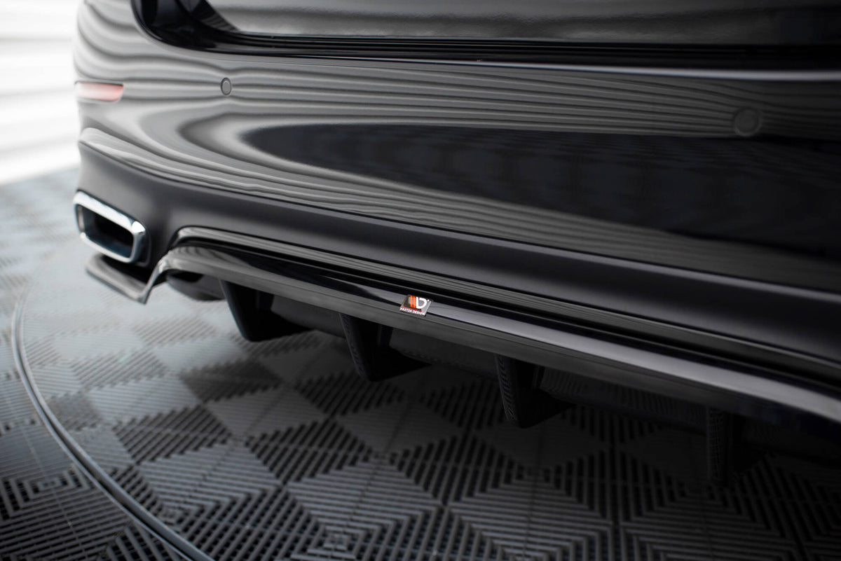 Street+ Mittlerer Diffusor RACE passend für Mercedes-Benz E AMG-Line Limousine / Kombi W214 schwarz Hochglanz – Ansicht 4