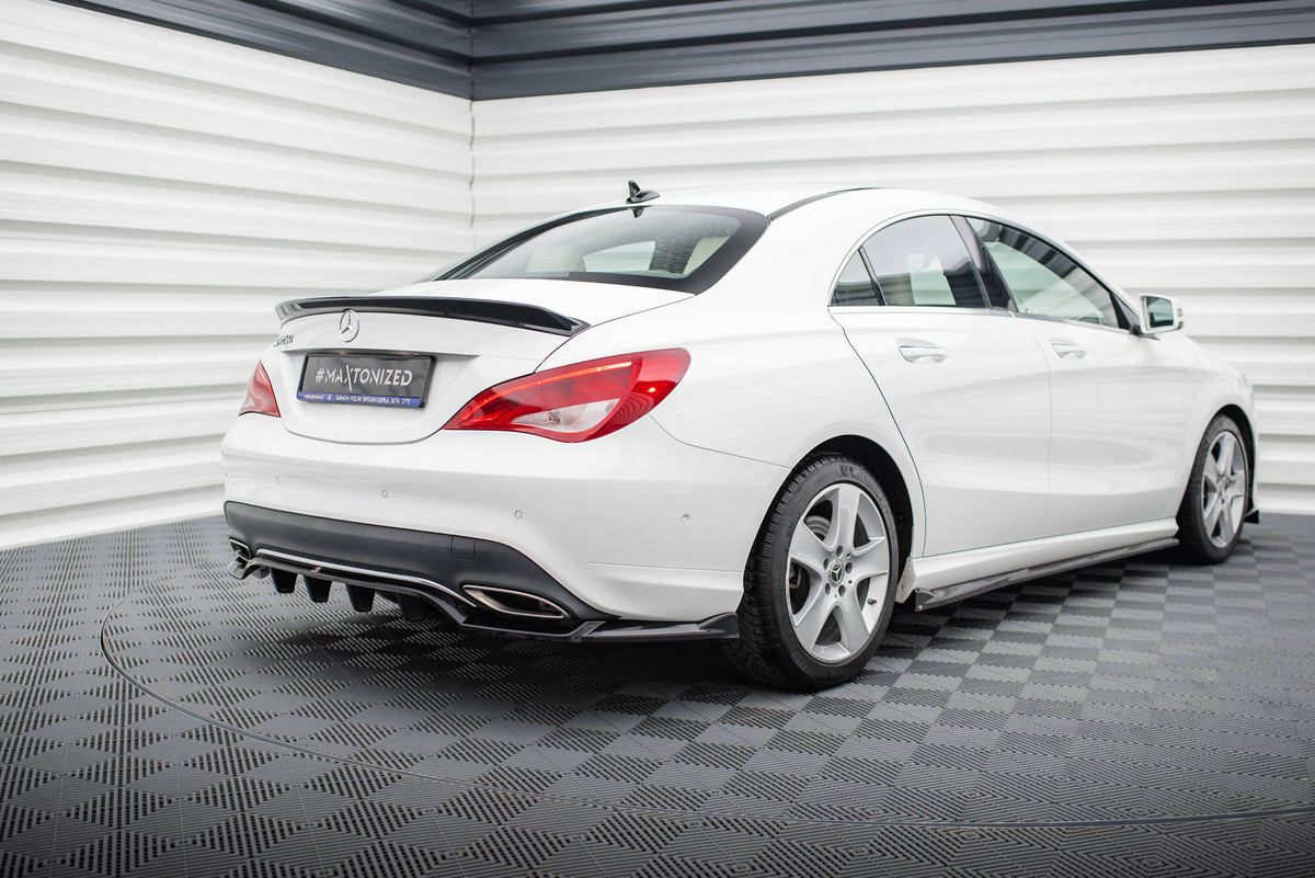 Street+ Mittlerer Diffusor RACE passend für Mercedes-Benz CLA C117 Facelift schwarz Hochglanz – Ansicht 1