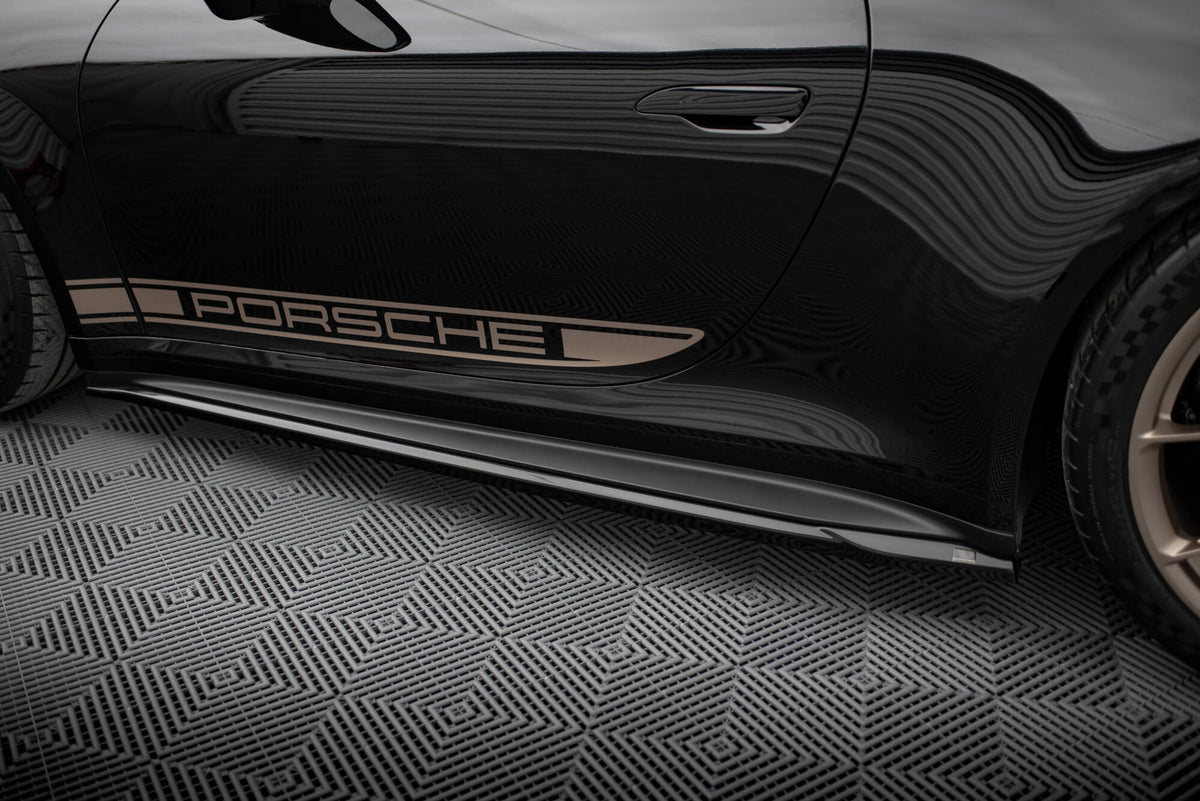 Street+ Seitenschweller Leisten passend für Porsche 911 992 GT3 schwarz Hochglanz – Ansicht 4