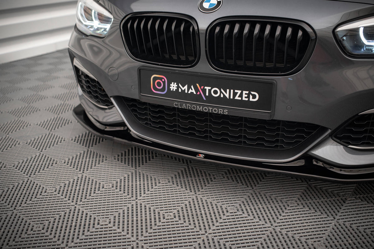 Street+ Spoilerlippe Front Ansatz V.3 passend für BMW 1er F20/F21 M-Power schwarz Hochglanz – Ansicht 3