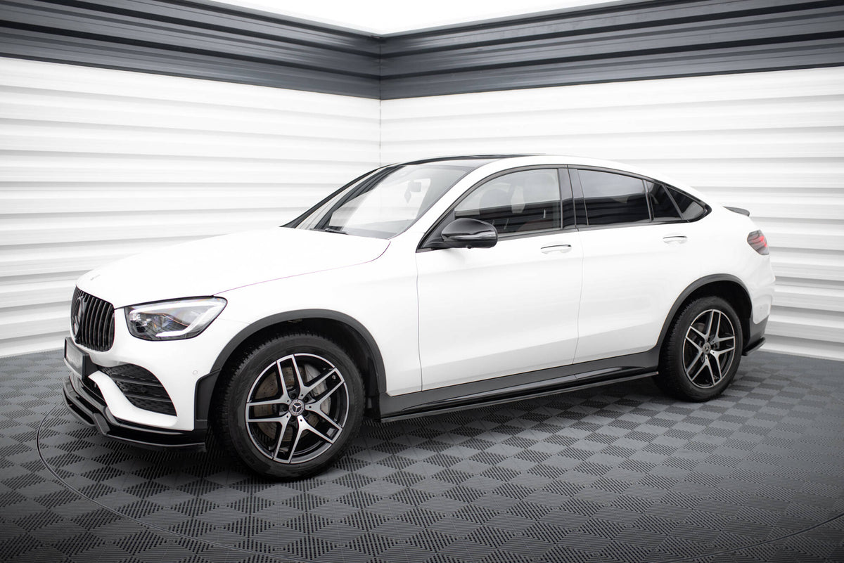 Street+ Seitenschweller Leisten passend für V.3 passend für Mercedes-Benz GLC Coupe AMG-Line C253  schwarz Hochglanz – Ansicht 1