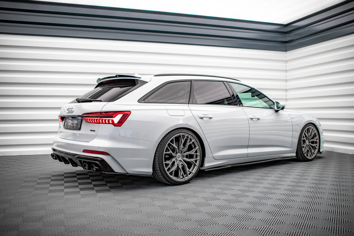 Heck Ansatz Flaps Diffusor passend für Audi A6 S-Line / S6 C8 / C8 Facelift schwarz Hochglanz – Ansicht 3
