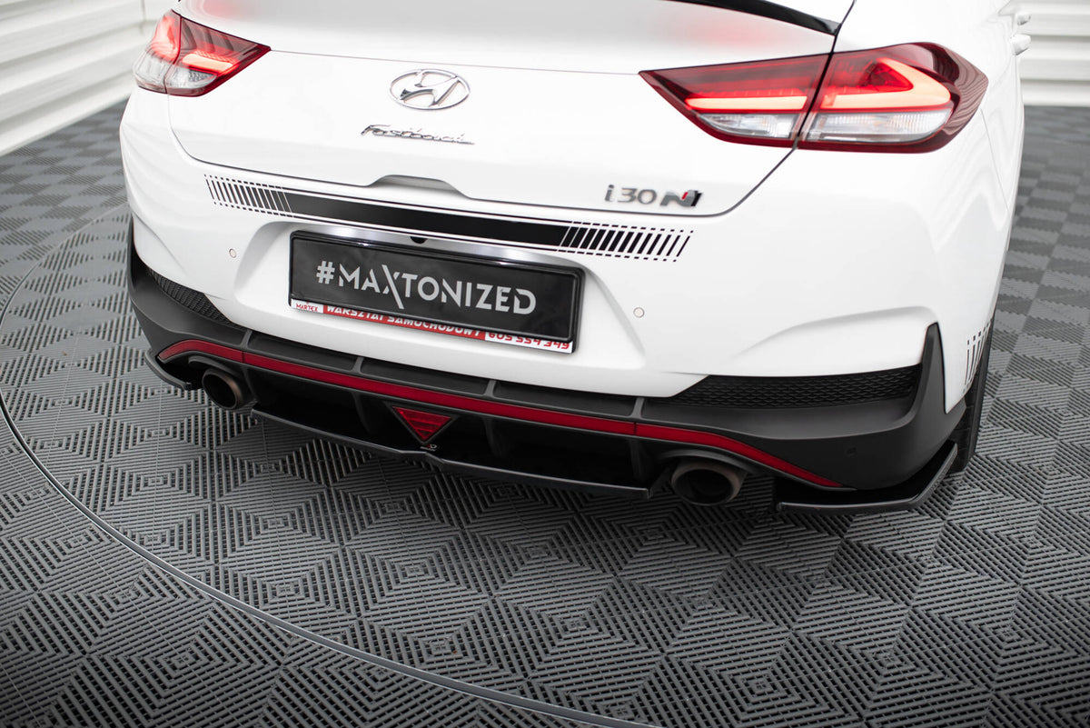 Street+ Mittlerer Diffusor RACE passend für Hyundai I30 N Mk3 Fastback schwarz Hochglanz – Ansicht 4