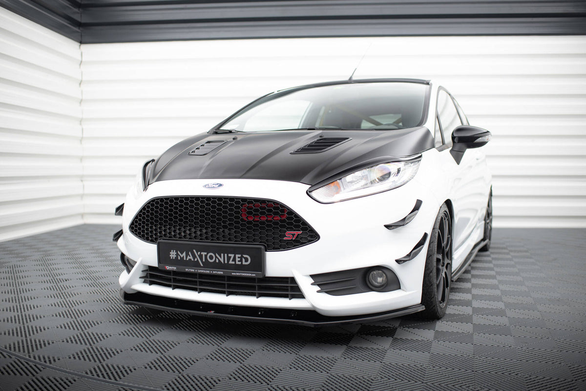 Street+ Spoilerlippe Front Ansatz V.1 passend für Ford Fiesta ST Mk7 FL schwarz Hochglanz – Ansicht 3