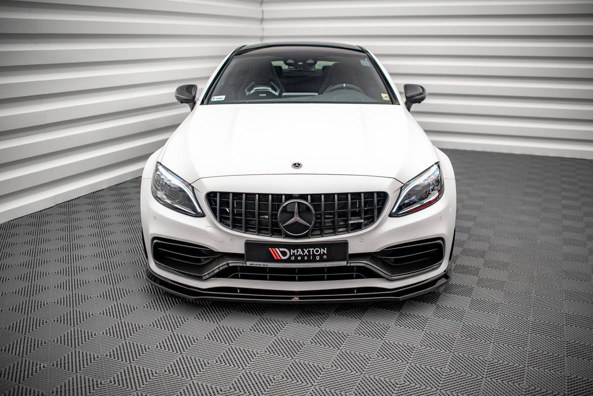 Street+ Spoilerlippe Front Ansatz V.3 passend für Mercedes-AMG C63 Coupe AMG Aero Pack C205 Facelift schwarz Hochglanz – Ansicht 1