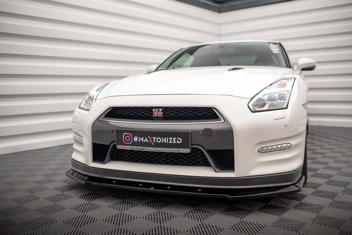 Street+ Spoilerlippe Front Ansatz passend für Nissan GTR R35 Facelift schwarz Hochglanz – Ansicht 4