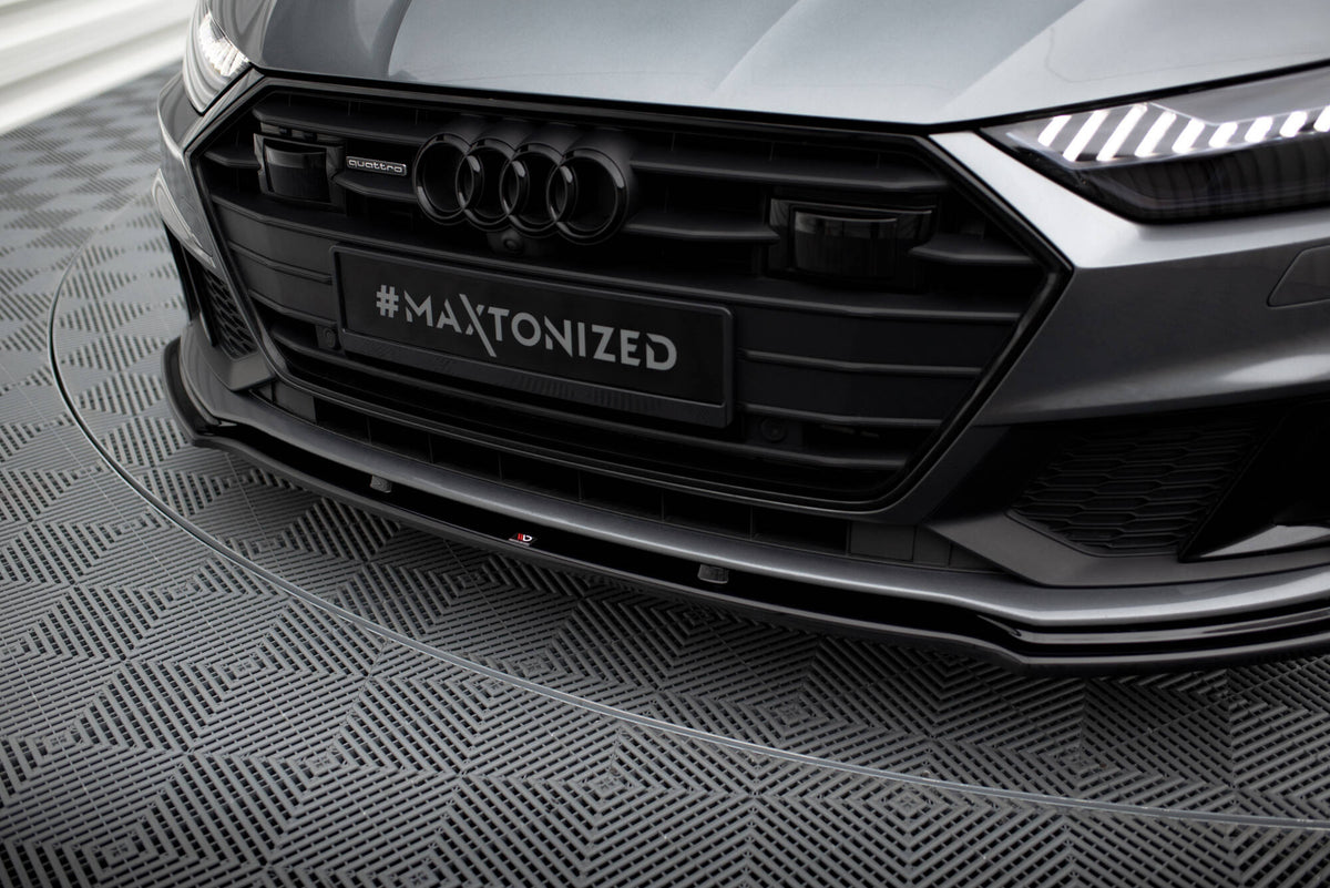 Street+ Spoilerlippe Front Ansatz V.2 passend für Audi A7 S-Line C8 / S7 C8 / C8 Facelift / S7 Facelift schwarz Hochglanz – Ansicht 4